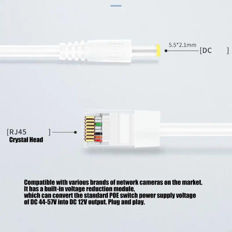 Outdoor Waterproof POE Splitter Converts 48V To 12V IEEE802.3af Compliant With High Efficiency For Security Systems K1KF Quake