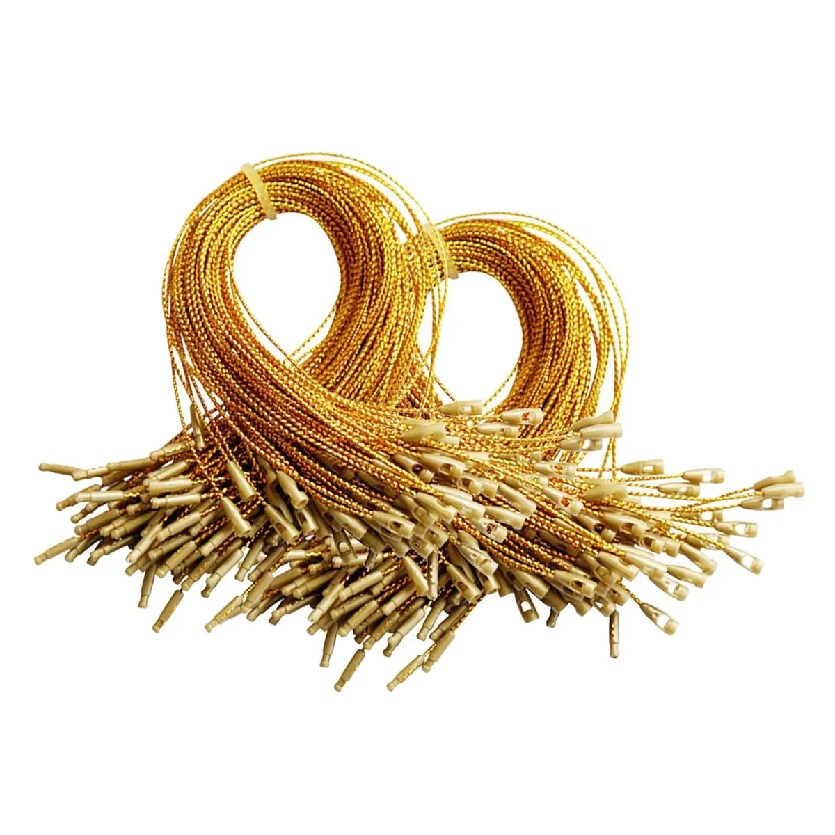 Precut String Christmas Ornament Hooks with Snap for Hanging Crystal Balls Crafts and Tags for Christmas Tree Decoration Quake Gold