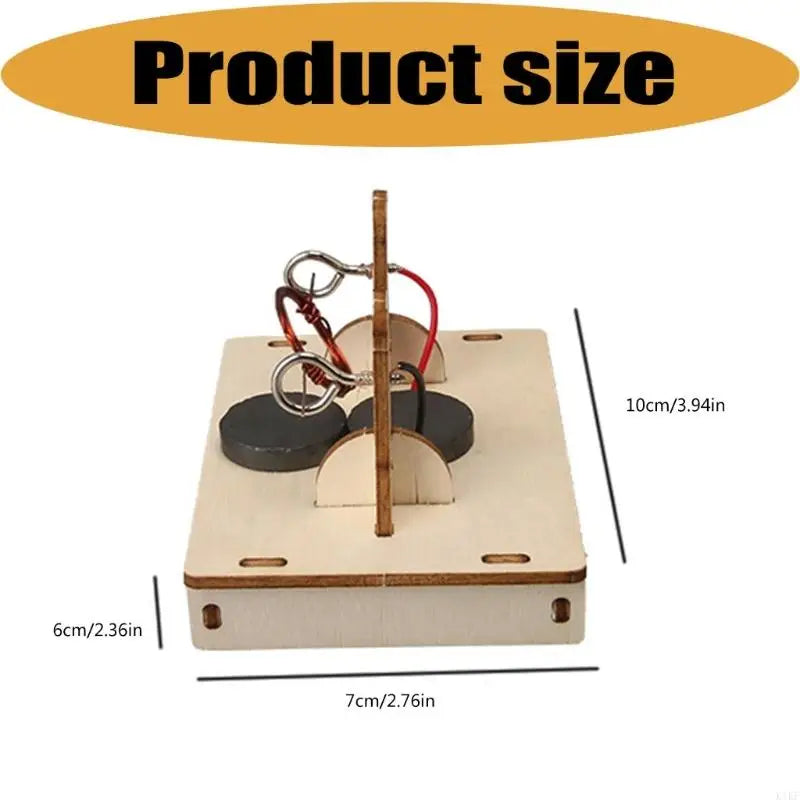 Motor Teaching Aid Electromagnetic Demonstration Model with Wooden Base, Open Coil Structure for Physics Classroom and K1KF Quake