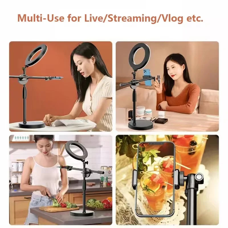 Overhead Tripod Table Tabletop Shooting Stand Tripods with Mobile Phone Holder Boom Arm for Smartphones Photography,Vlogging Quake