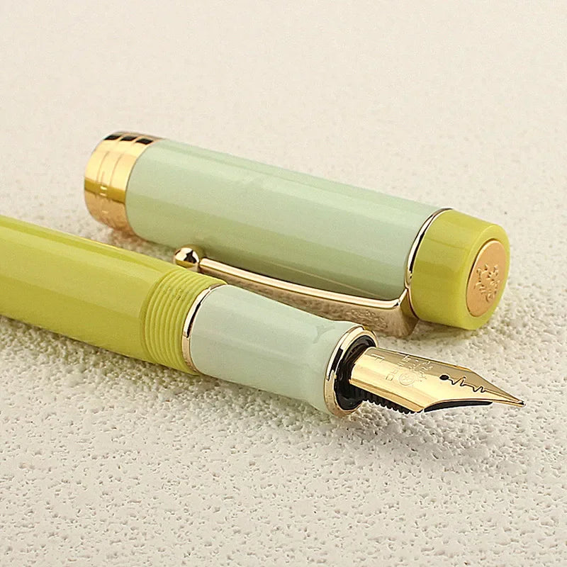 Jinhao 100 Centennial Fountain Pen Resin Luxury Pens Green Color F/M Classic Nib Writing Pen Stationery Office School Supplies Quake