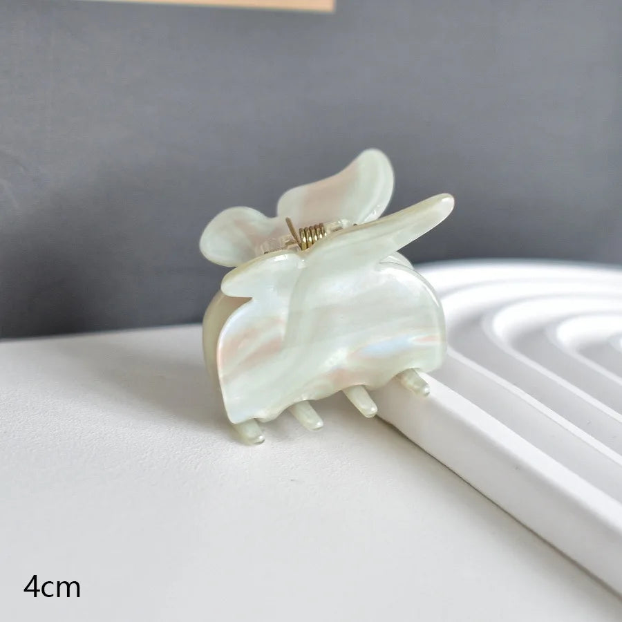 Acetate Butterfly Small Hair Claw Marble Pattern Grab Clip Women Gradient Hair Claw Back Head Hair Shark Clip Style Accessories Quake 4cm qb