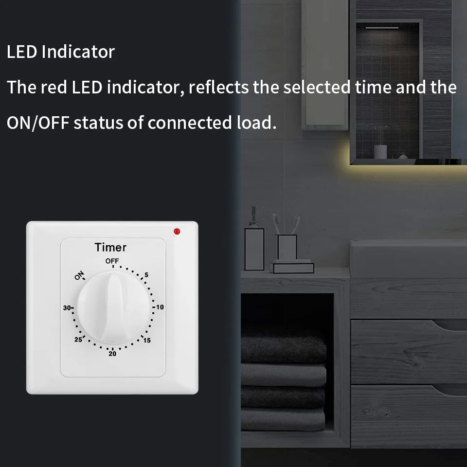 Home Timer Switch with Bottom Box Kitchen Digital Timer Switches Sockets Cover Timer 86mm Light Switch Quake