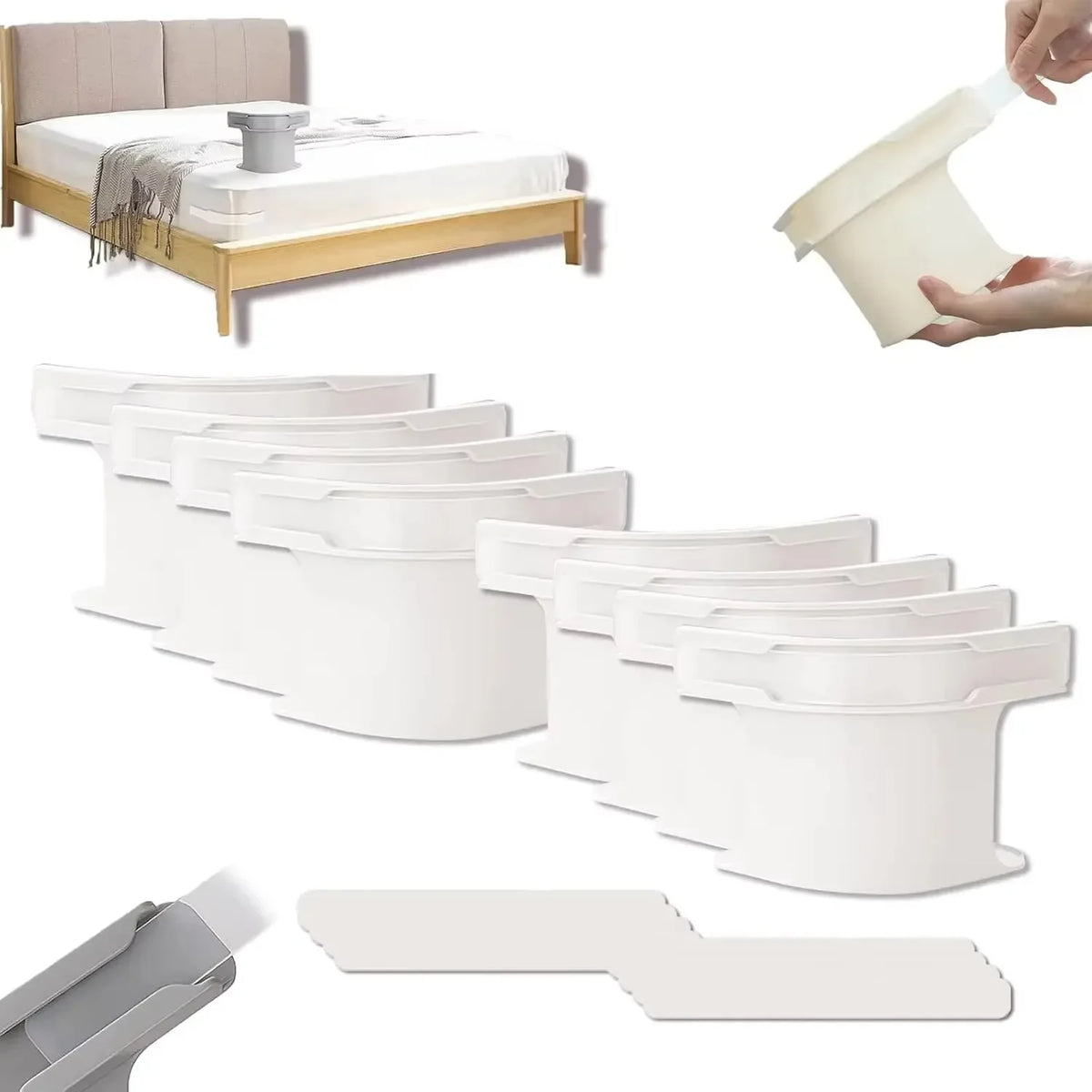 4pcs Heavy Duty Bedsheet Corner Tightener Clips High-quality materials durable and reliable Bed Sheet Grippers for Protectors Quake 8pcs white