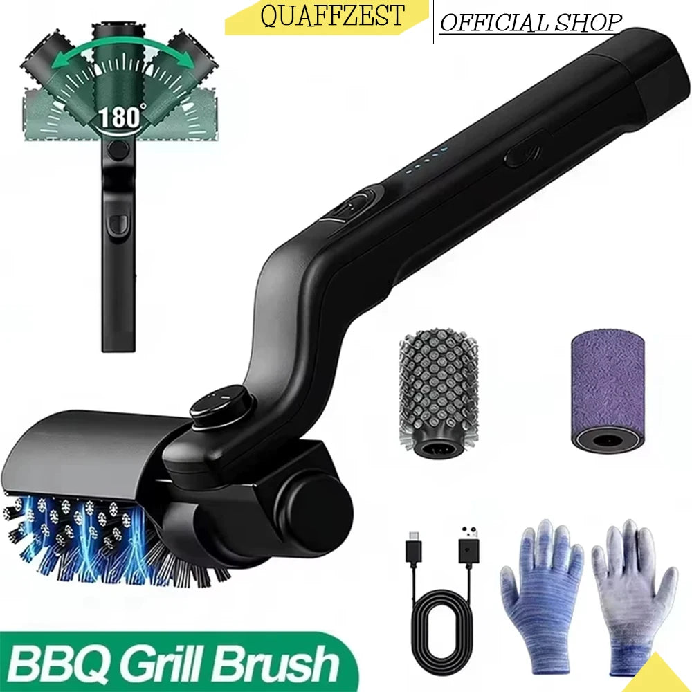 Electric BBQ Cleaner Brush Wireless Stainless Steel Rotary Grill Brush for Outdoor Grill Steam BBQ Cleaning Brush Accessoires Quake Default Title