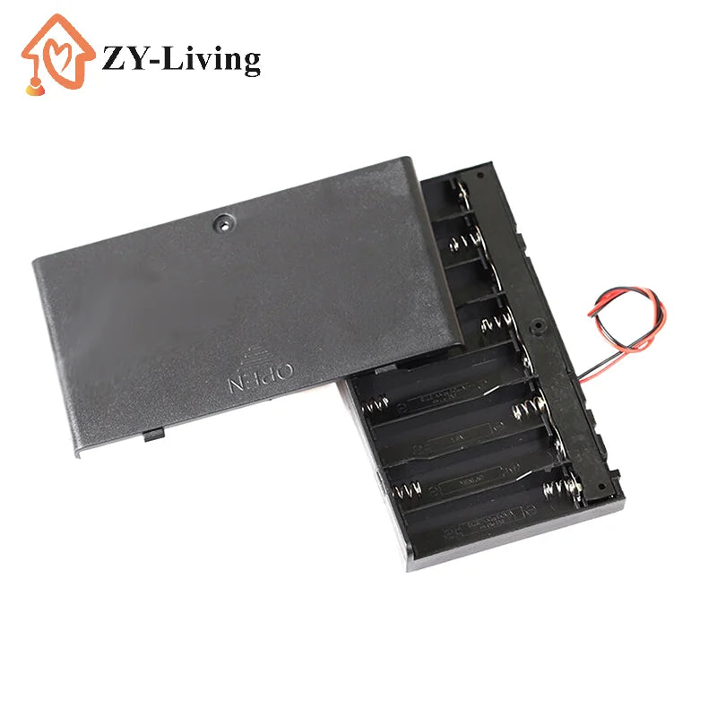 1/2Pcs 8 Slots AA Battery Holder Battery Storage Case Box With Switch & Cover Batteries Standard Container Quake