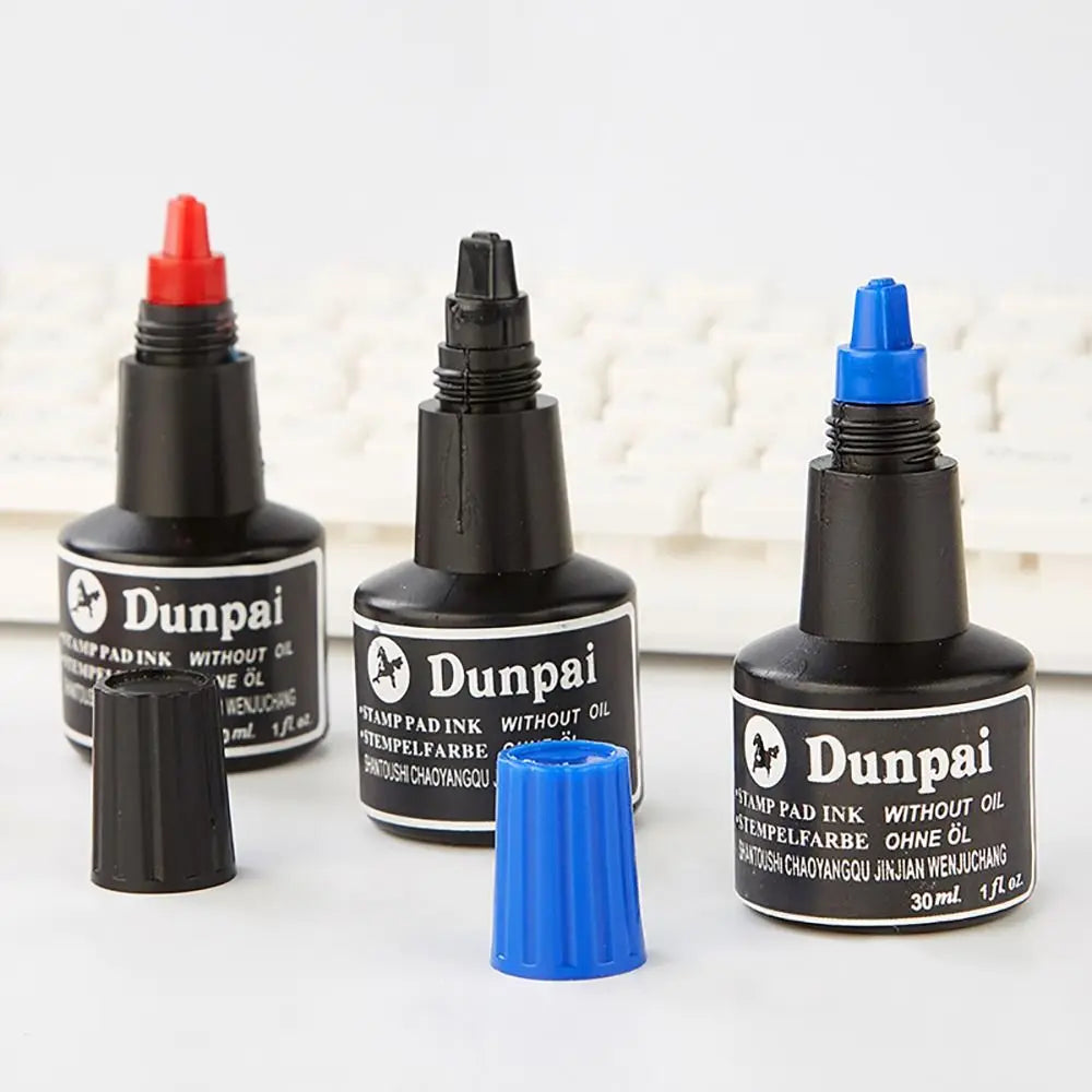 High Quality 30ML Stamp Pad Ink Quick-drying Non-erasable Seal Pad Ink Red/Blue/Black Stamp Paste Ink Quake