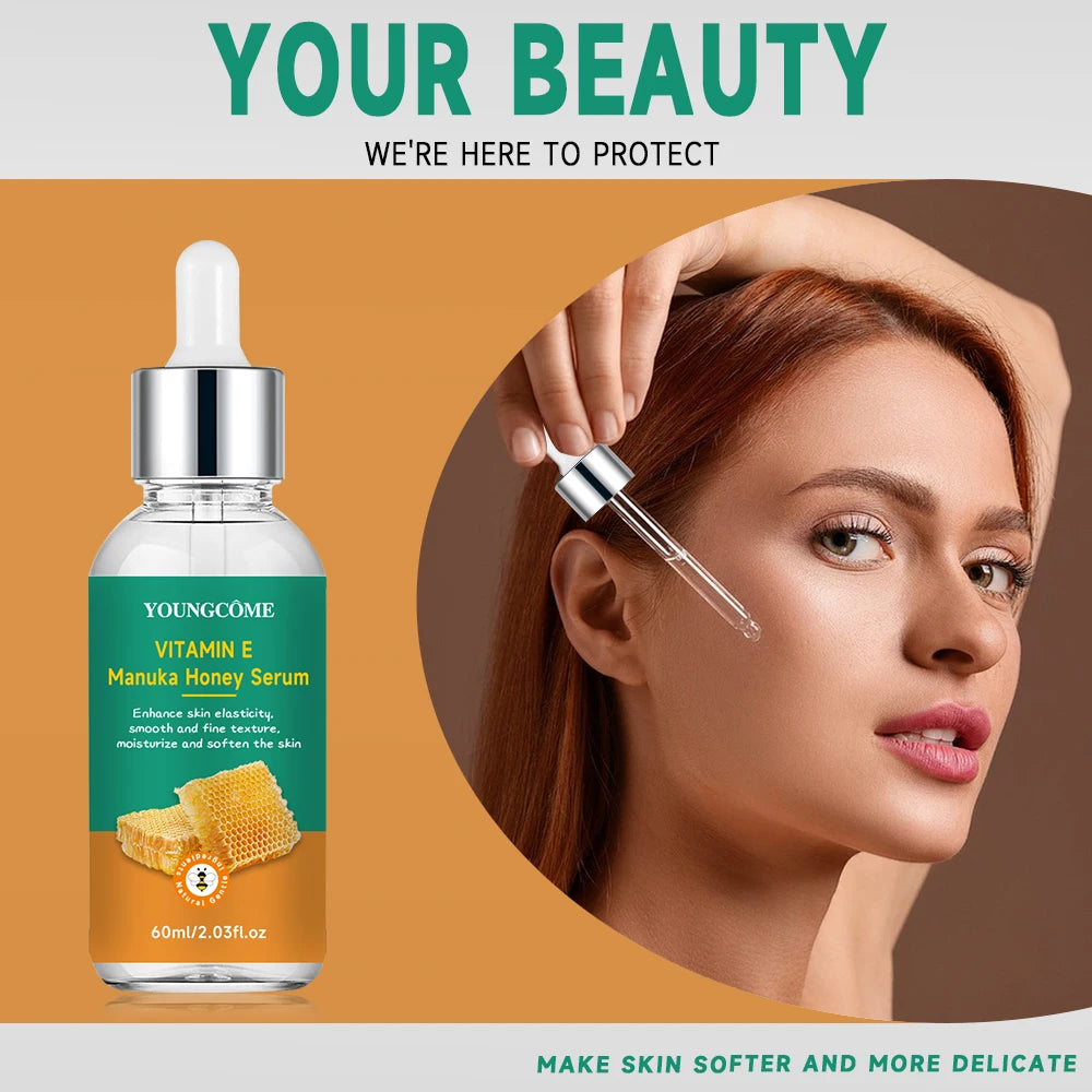 Vitamin E Manuka Honey Essence Moisturizing Face Serum Korean Skincare Products Antiwrinkle Facial Serum40ml/60ml 2025 NEW Quake