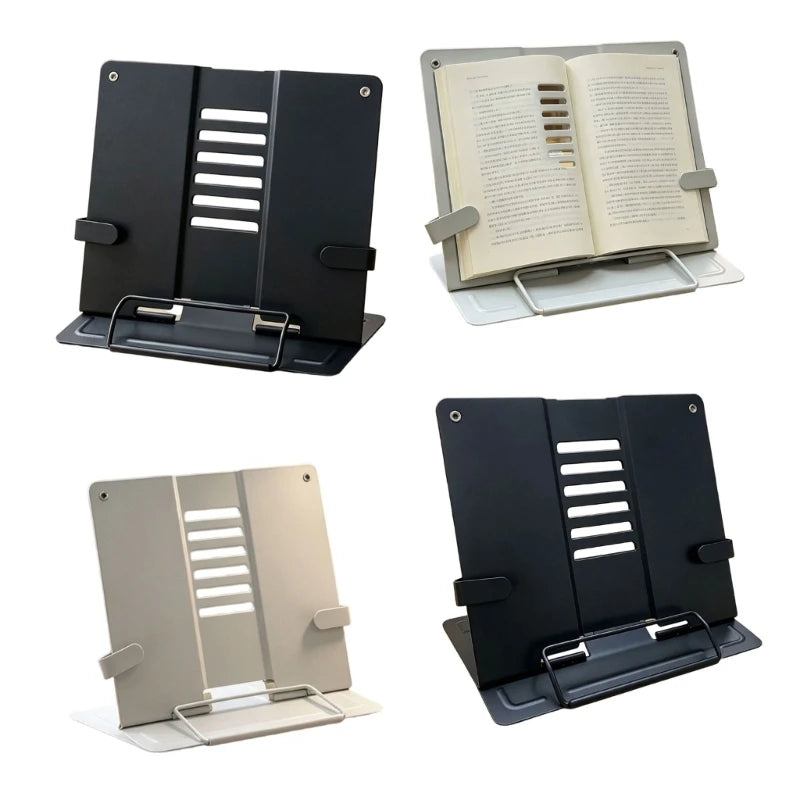 Foldable Metal Books Stand with Adjustable Reading Page Holders and Desk Support for Study, Sheet Music and Tablets K1KF Quake
