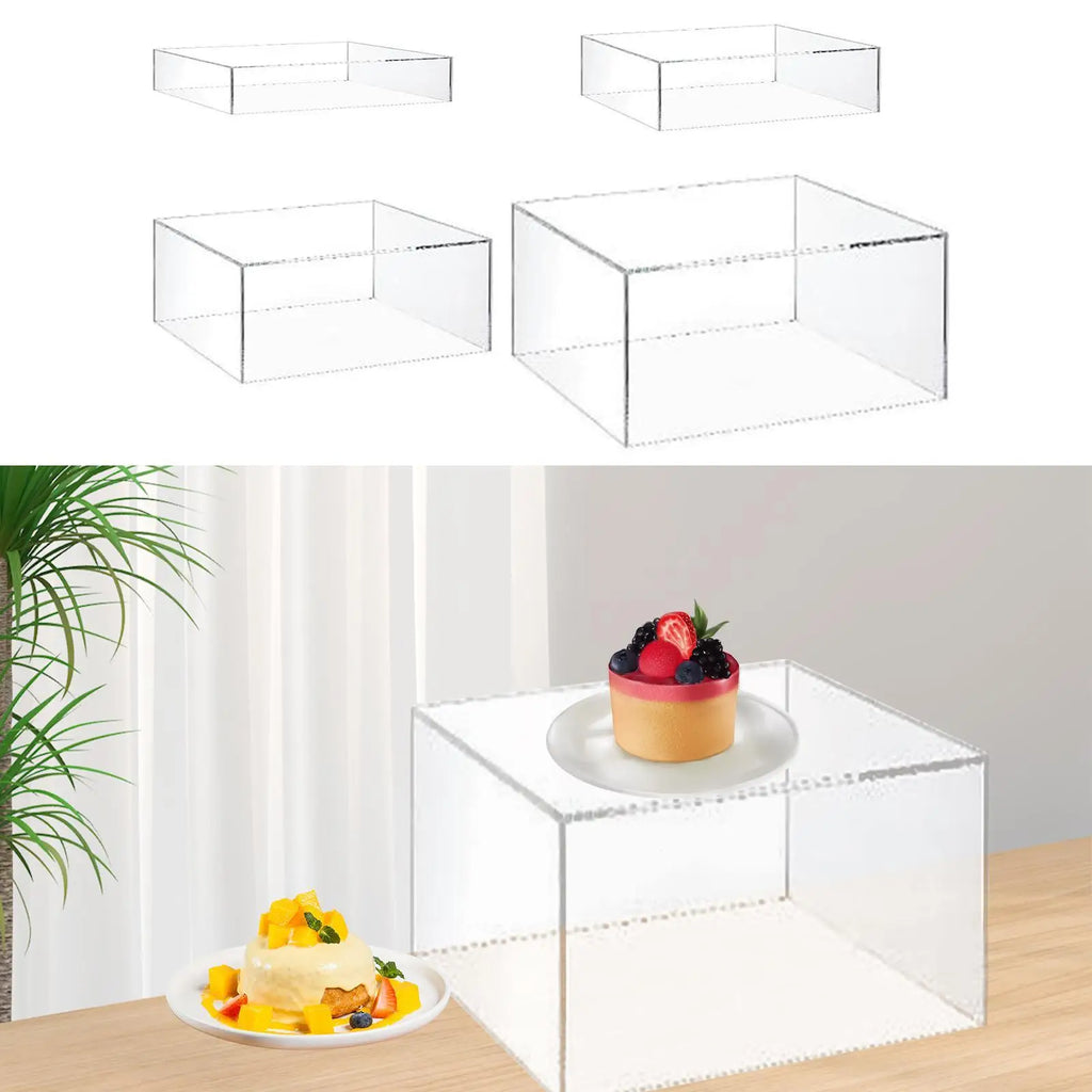 4 Pieces Acrylic Display Stand Server Dessert Holder Cake Display Riser for Perfume Pastry Birthdays Baby Showers Lipstick Quake