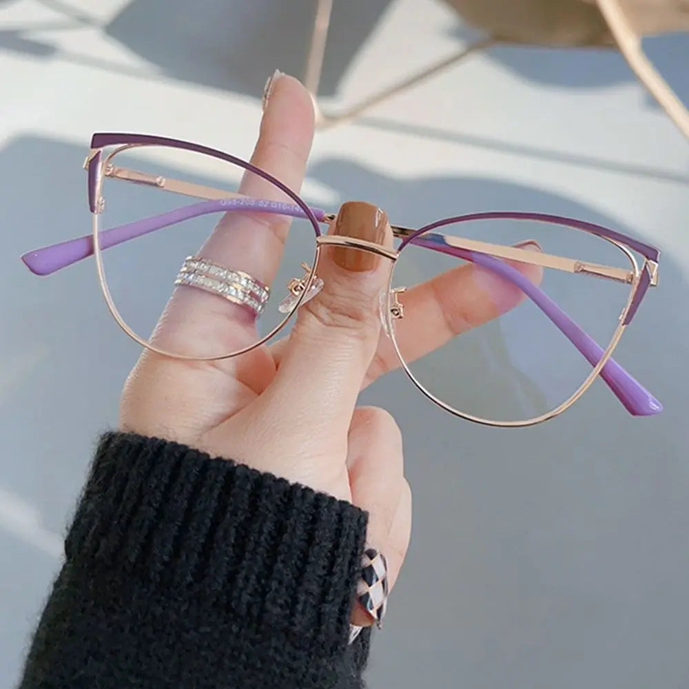 Blue Light Blocking Glasses for Women Fashion Office Optical Spectacle Computer Glasses Blue Ray Blocking Eye Protection Eyewear Quake Purple