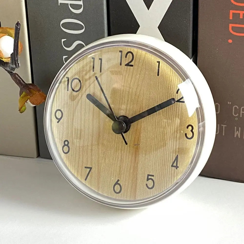 Modern Kitchen Minimalist 3D Mini Sucker Battery Powered Wall Clock Wall Watch Home Decor Shower Clocks Quake 5