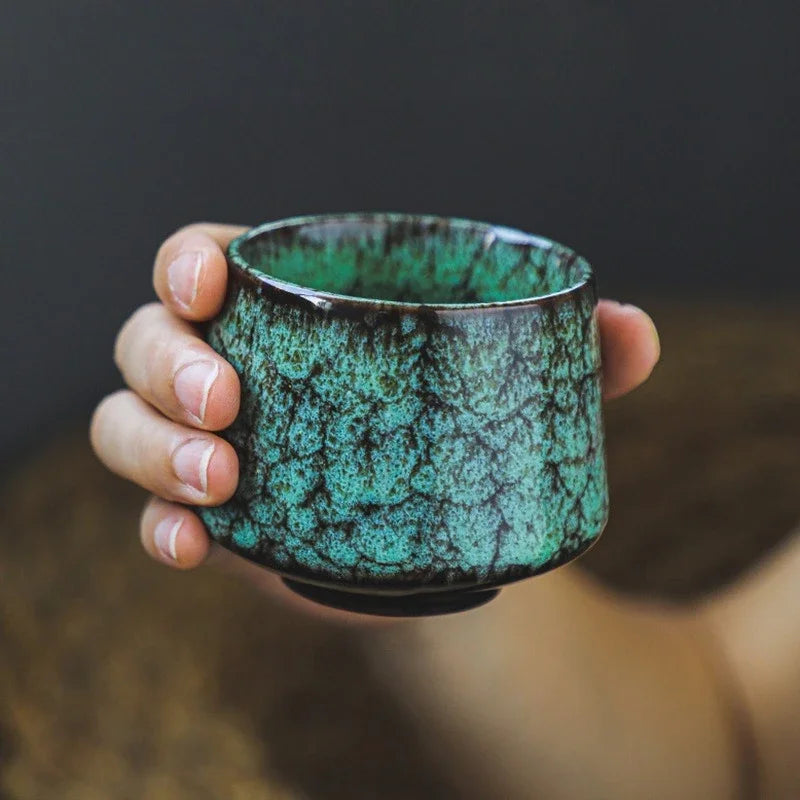 Small ceramic coffee cup, office and home latte art cup, personal hand warmer water cup Quake