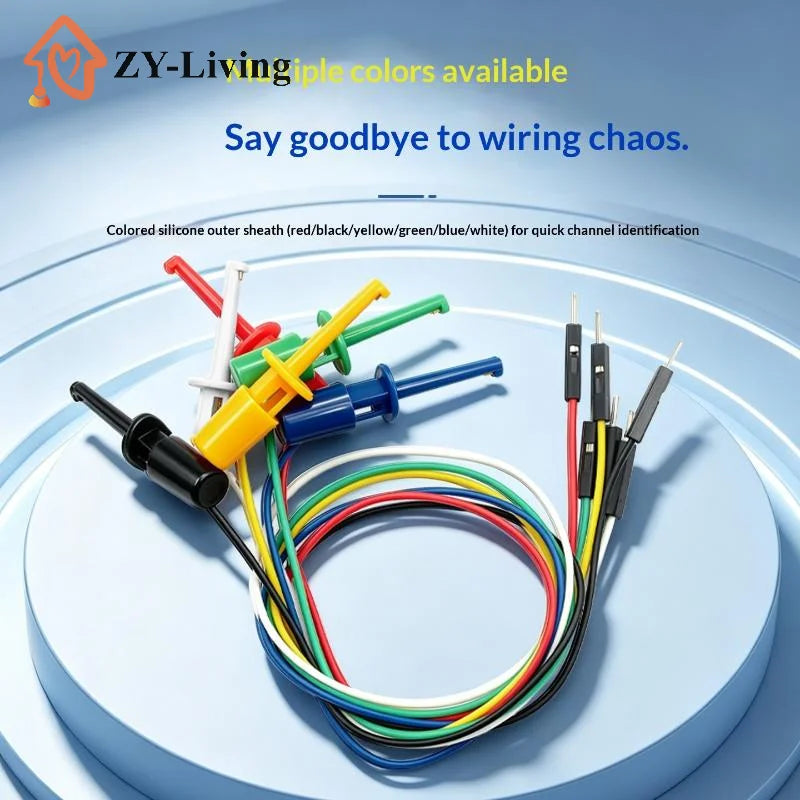 1Pcs Electrical Test Hooks With Male Female Connector Wire Transistor Tester Probe Clip For Multimeter Instrumentation Quake