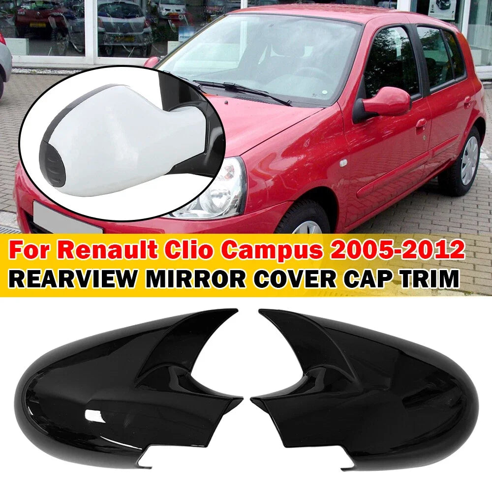 For Renault Clio Campus 2005-2012 Car Sticker Rearview Side Mirror Cover Wing Cap Exterior Door Rear View Case Trim Carbon Fiber Quake