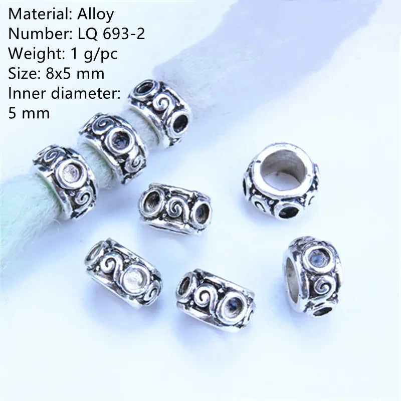 5-Piece Metal Dreadlock Hair Jewelry Braid Bead Accessories