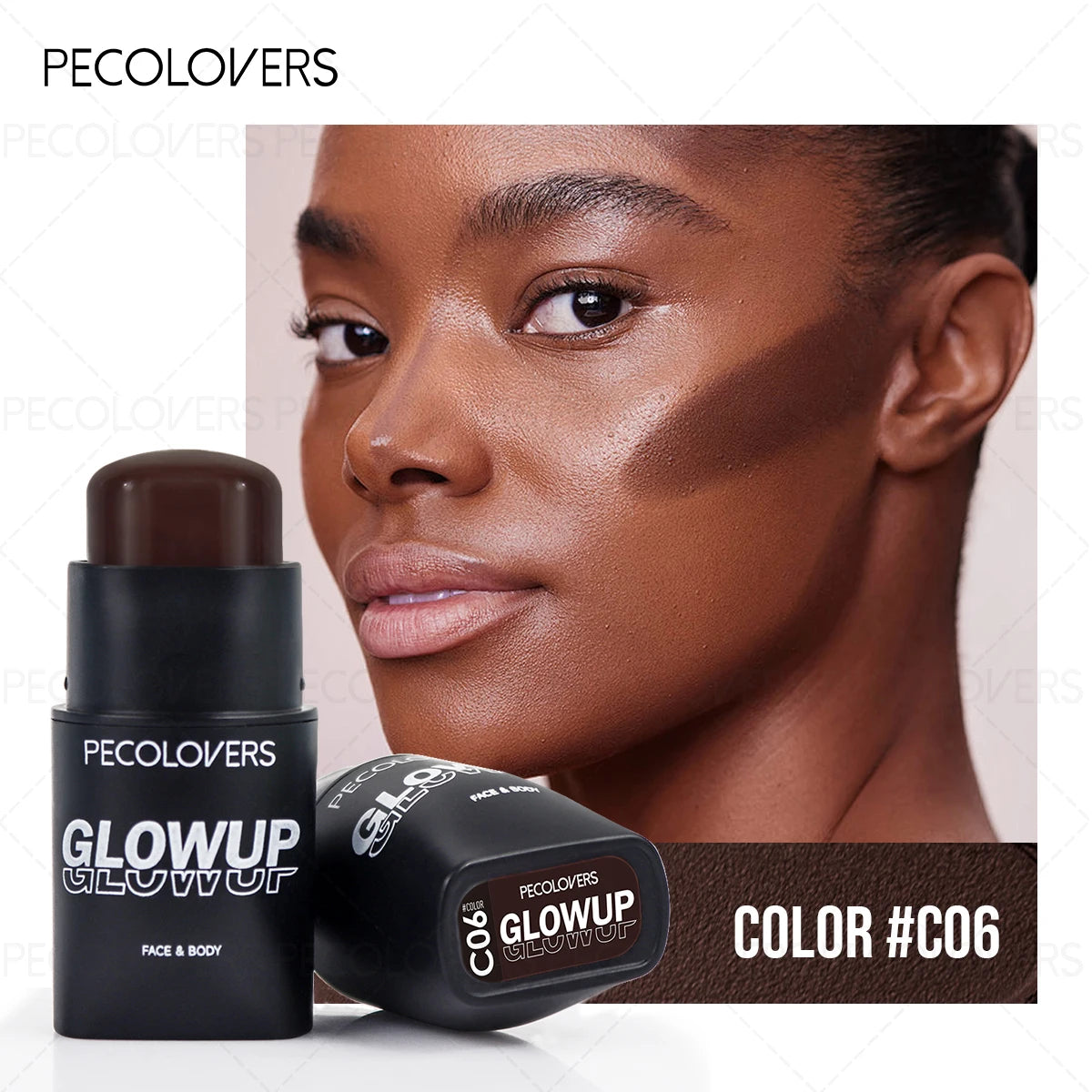 1 Pc Face Contour Stick, 3D Face Natural Shadow Look, for All Skins, Highlight & Contour & Concealer Face Makeup, Perfect Gifts Quake C06