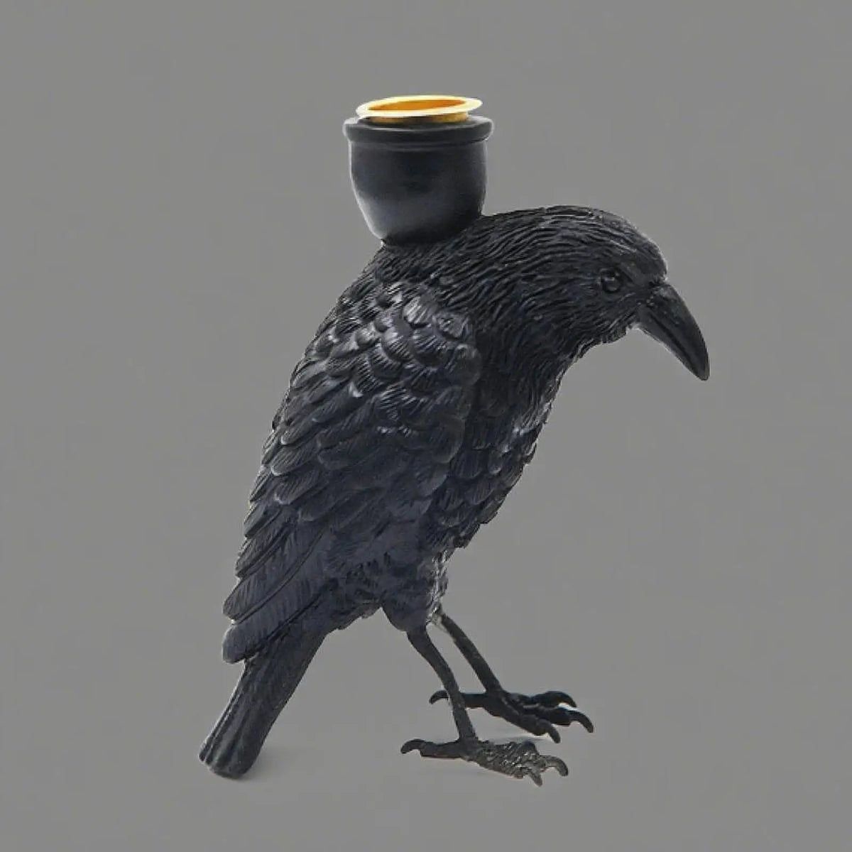 Halloween Crow Candle Holder Versatile Decorative,Resin Statue for Living Room Tabletop Parties Birthday Table Centerpiece Quake