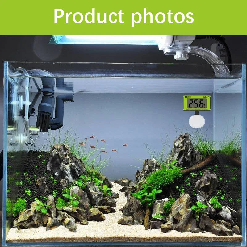 Fish Tank Electronic Digital Aquarium Thermometer LCD High-precision Temperature Measurement Instruments Powerful Suction Cups Quake