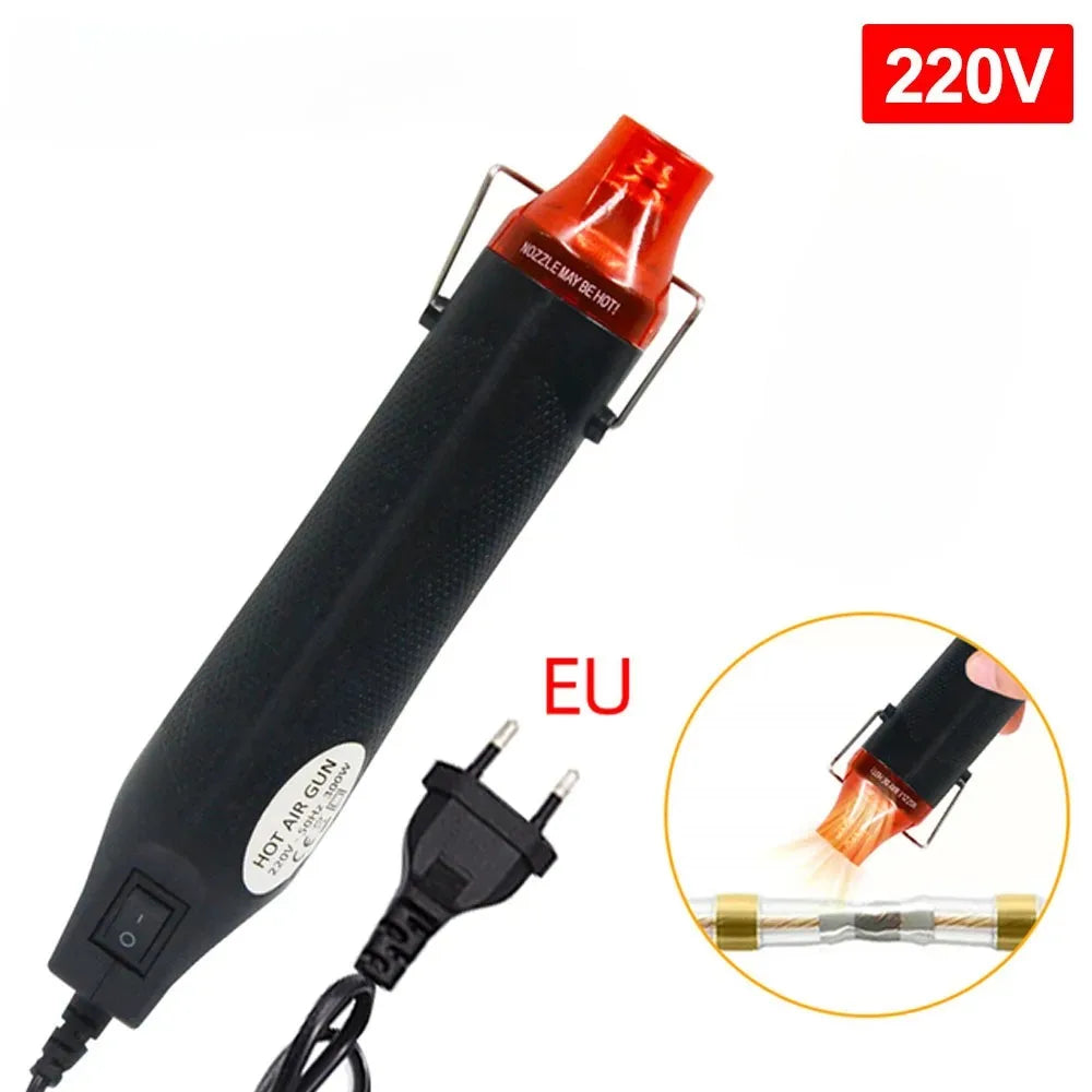 DIY Mini Hot Air Gun Hot Air Welding Station Car Cling Film Welding Temperature Air Gun Electric Blower Shrink Tube 220V Quake EU-Plug 220V