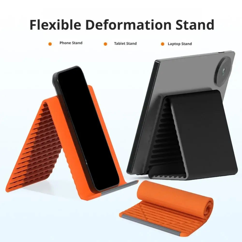 Flexible Silicone Phone Tablet Laptop Stand Foldable Desktop Holder Creative Adjustable Lazy Travel Portable Accessory Quake