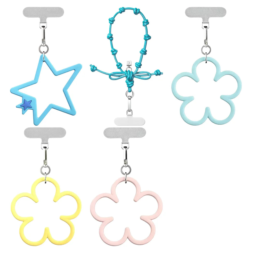 Mint Blue Star Knot Sakura Petal Phone Charm Accessories for Galaxy for IPhone 12 13 14 15 16 17 Pro Max Case Quake
