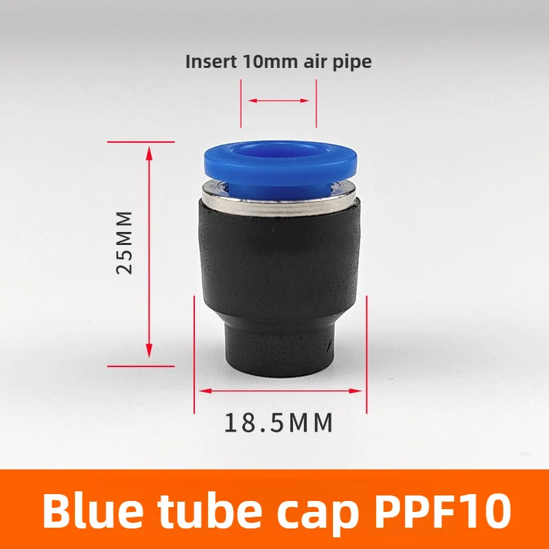 3/5PCS PPF Pneumatic Joints PPF Pipe Caps, Straight-through, Quick Plug Air Hoses, Caps, Pipe Plugs,4/6/8/10/12/14/16 Pipe Plugs Quake PPF-10(Blue) 5pcs