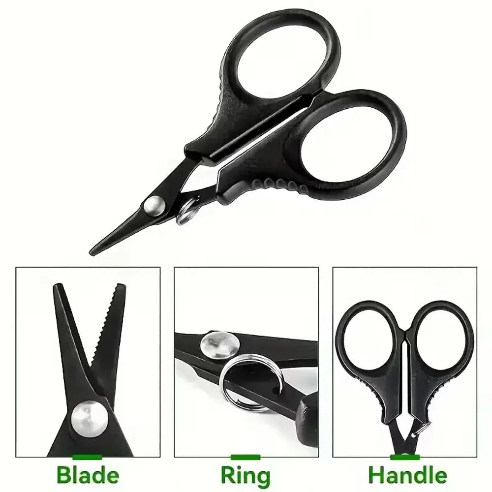 2Pcs Heavy-Duty Fishing Scissors, Non-Slip Serrated Edges, Suitable for Cutting Braided Line in Saltwater & Freshwater, Basic Fishing Quake