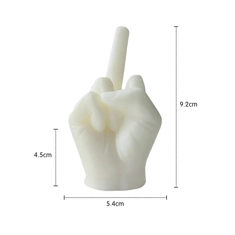 1pc Universal Creative Candles Middle Finger Shaped Gesture Scented Candles Durable Funny Quirky Gifts Home Decoration Ornaments Quake White