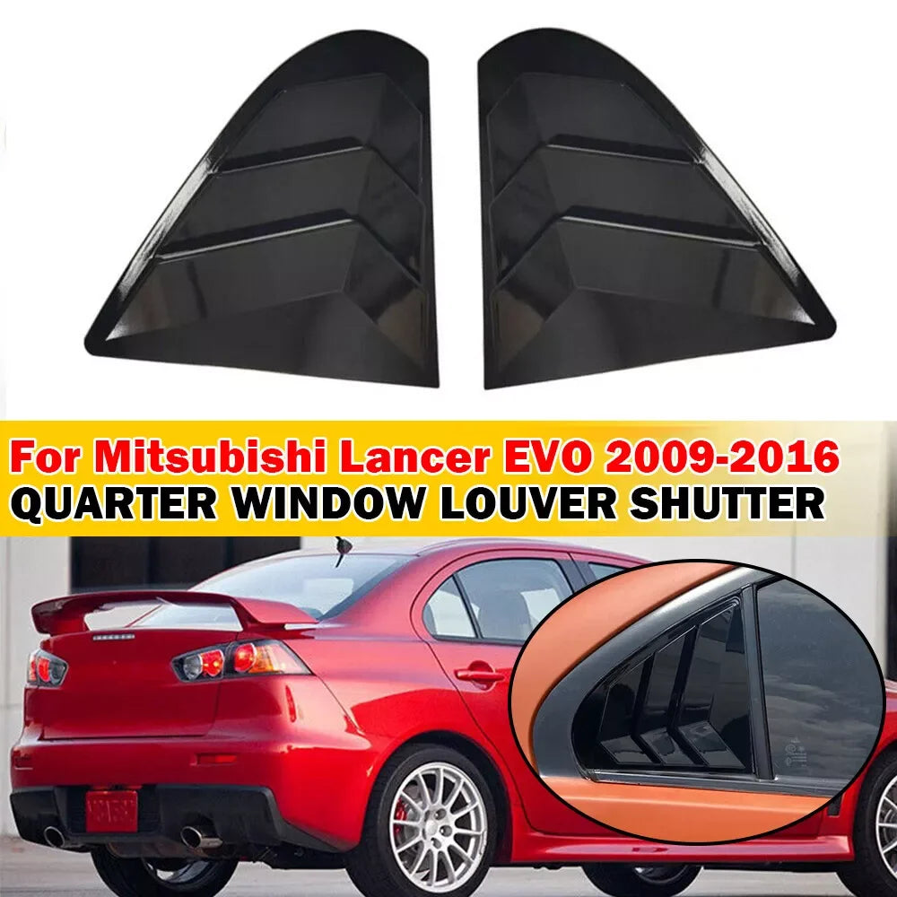 For Mitsubishi Lancer EX X EVO 2008-2018 Rear Window Side Vent Shutter Louver Cover Trim Car Accessories Auto Parts Carbon Fiber Quake