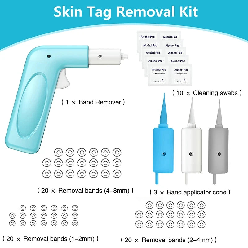 3 In 1 Auto Skin Tag Removal Kit Painless Mole Wart Remover Equipment Micro Skin Tag Treatment Tool Easy To Clean Skin Care Tool Quake