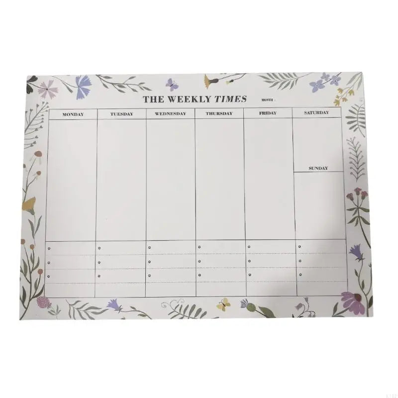 Tearable Weekly Planner Notepad 60 Sheets Paper Note Memo Pad 24.5X17.5cm For Daily Schedules Task Note Organization K1KF Quake small lace CN
