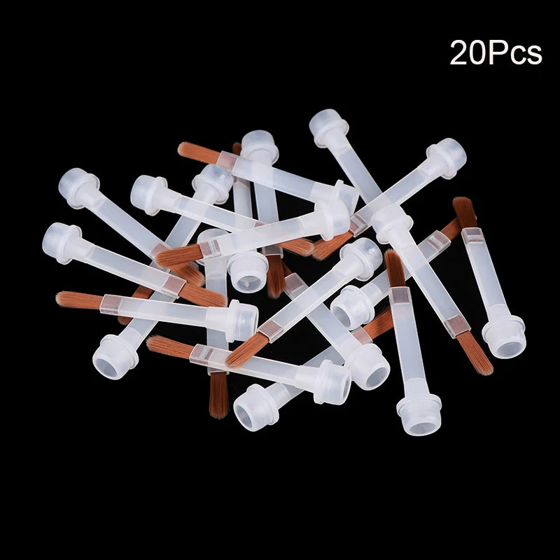 5/10/20Pcs Disposable Nail Polish Brush For 15ml Nail Polish Bottle Replacement Brush Brown Hair Nail Art Brush Applicators Quake 20Pcs