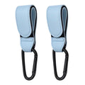 360 Degree 2pcs PU Leather Baby Bag Stroller Hook Pram Cart Organizer Rotatable Hook High-quality Crochet Stroller Accessories Quake A104 Light blue 2pcs