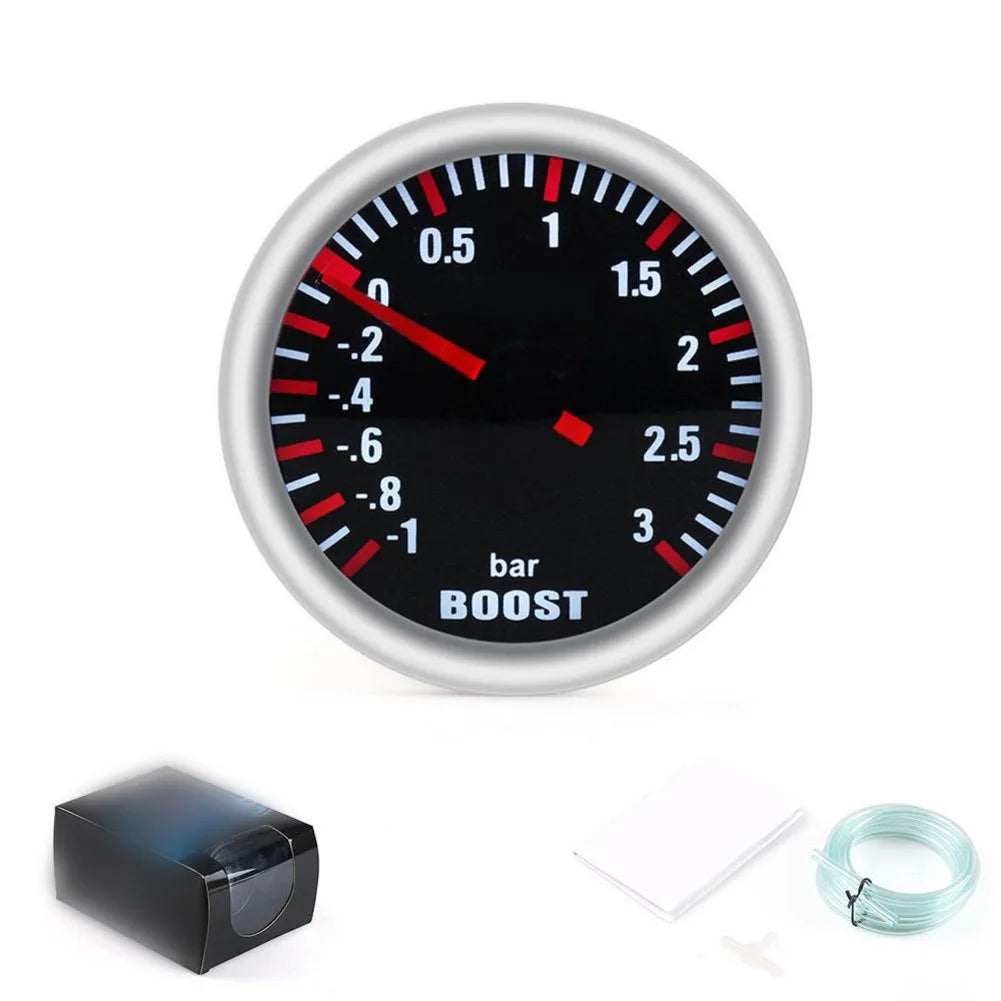 Racing Car Modification Turbocharger Gauge Mechanical 12V 52mm Turbo Boost Pressure Meter 3 Bar for Turbo System Performance Quake A