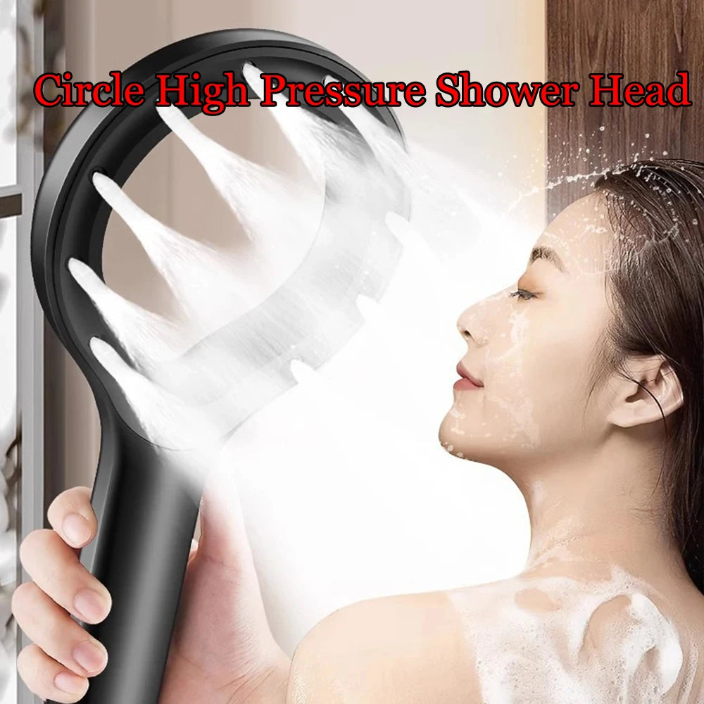 High Pressure Shower Head Heart Ring Spray Booster Shower Heads Home Shower Sets Bathroom Rain Shower Mixer Bathroom Accessories Quake