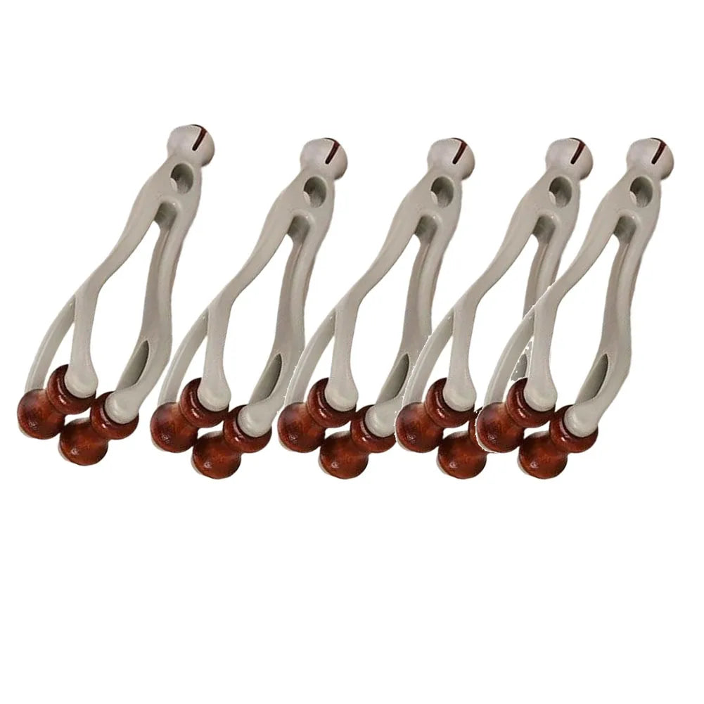 1/2/3/5PCS Solid Wood Finger Massager Roller, Featuring 360° Roller Clip‑on Design for Hand Meridian Relief Quake 5PCS