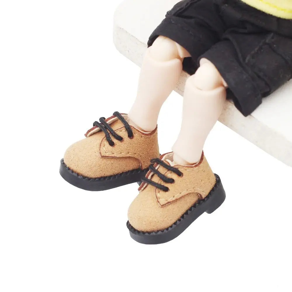 Multiple Colour 1 Pair Ob11 DOD 1/12 Bjd Doll Shoes All-Match PU Leather Body9 GSC YMY Shoes Delicate Cute Quake