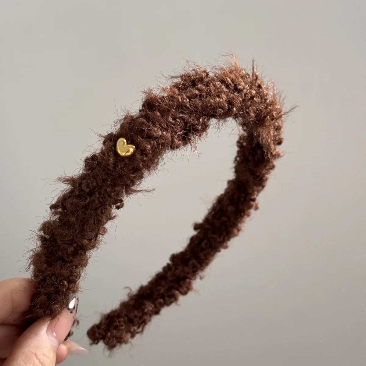 Winter Fleece Plush Headbands Retro Woolen Knitting Hair Band Women Girls Temperament Versatile Hair Hoop Christmas Accessories Quake coffee