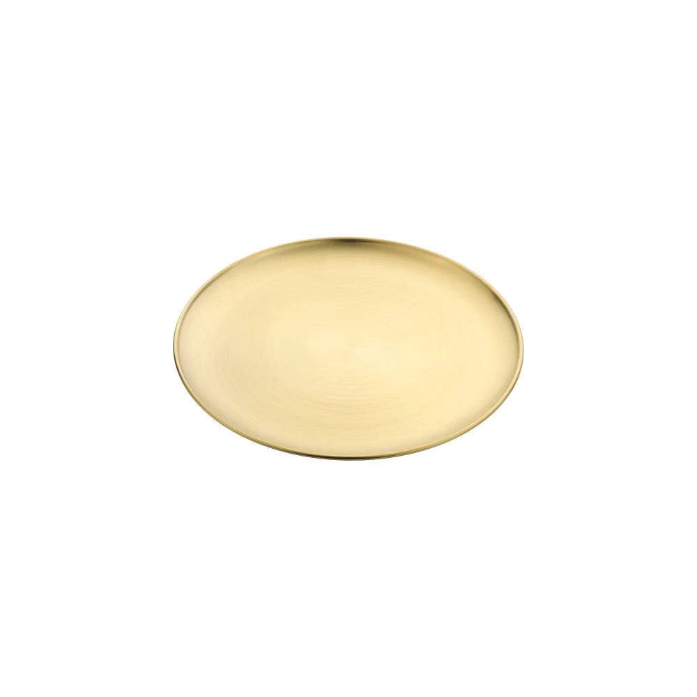 14/17/20/23/26CM Stainless Steel Bone Spitting Dish Gold Silver Shallow Tray Metal Dining Disc Round Plate Dessert Tableware Quake gold 20CM