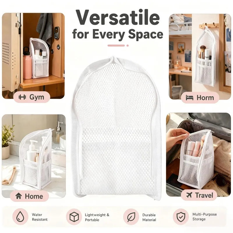 Portable Waterproof 3D Cosmetic Bag Mesh Toiletry Bag Toothbrush Toothpaste Storage Box Folding Zipper Travel Makeup Brush Bag Quake