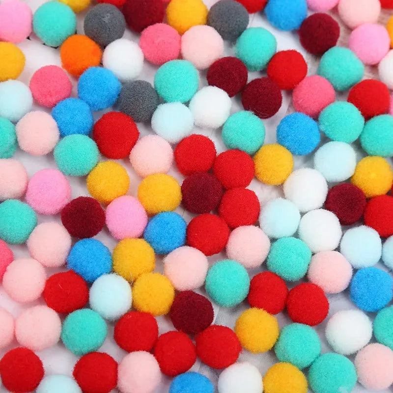 10mm 100/200/300pcs Colorful High-Elastic PomPom Balls - Cat Play Toy, Interactive Feline Enrichment & DIY Hobby Accessory Quake