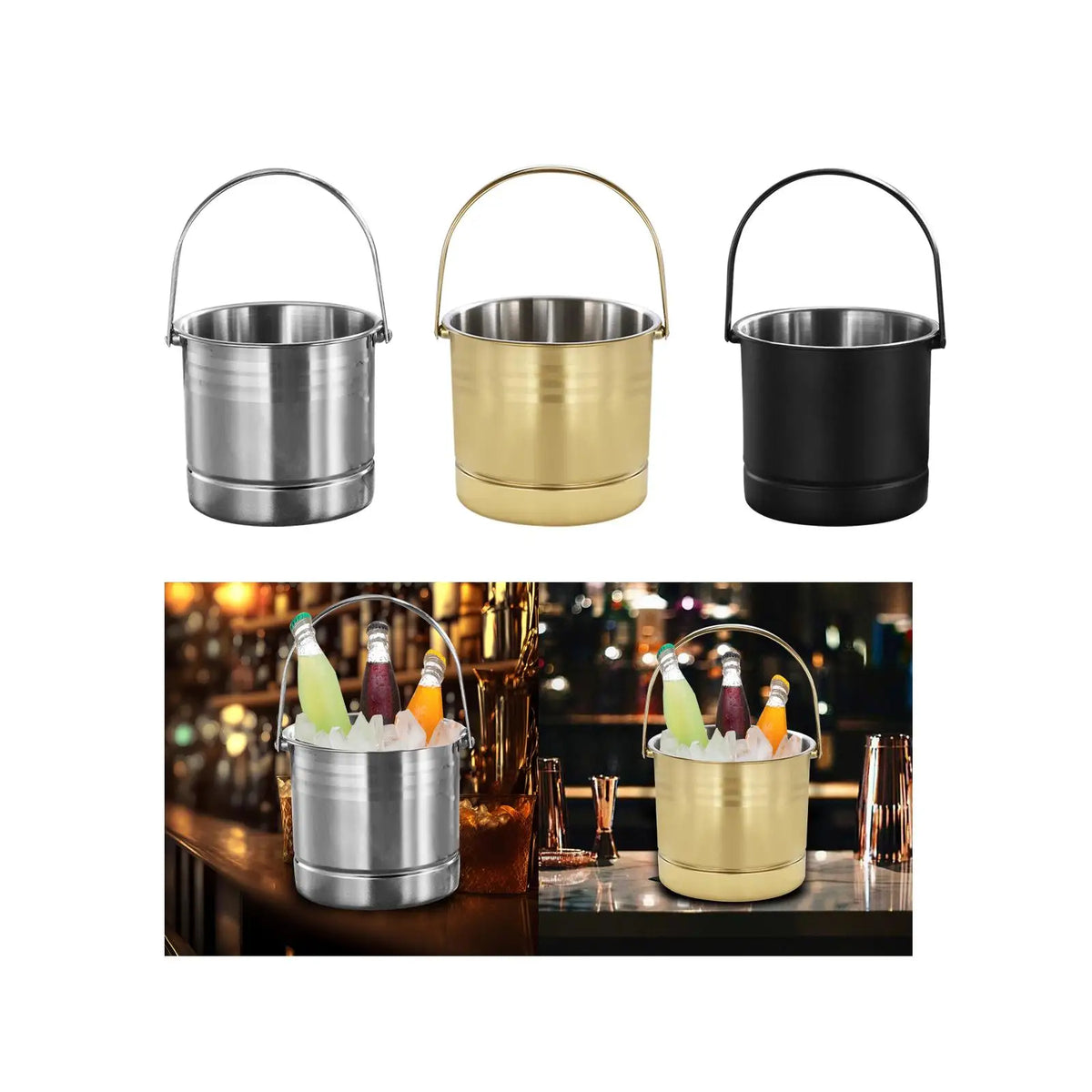 Ice Bucket with Handle Beer Drinks Ice Tub for Buffet BBQ Family Gatherings Quake
