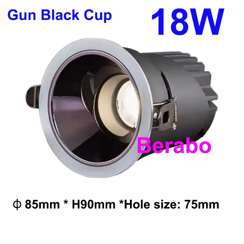 Super Bright Recessed LED Downlight COB Dimmable 12W 18W 24W LED Ceiling110V 220V Home Indoor New Design Anti-glare Spot Lights Quake