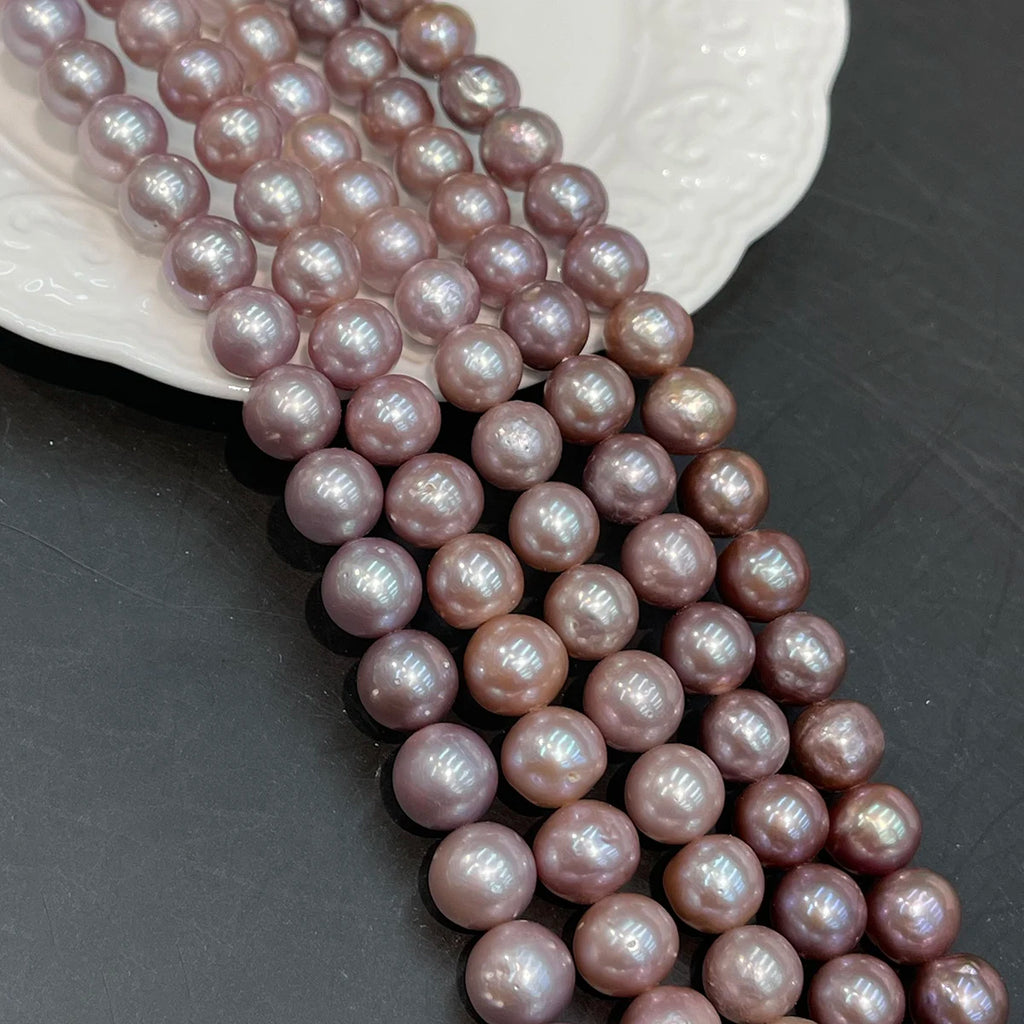 AAA DIY Isolation Pearl 10-12mm Natural Freshwater Pearl For Jewelry Making DIY Necklace Bracelet Chains Earrings Accessory Quake PURPLE 10-12mm