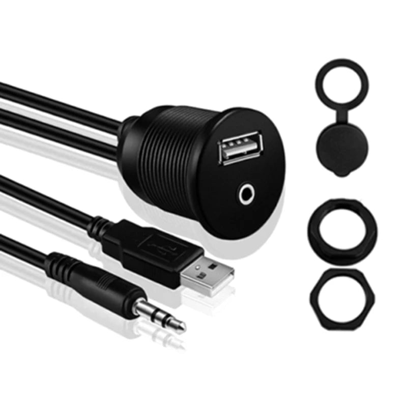 Universal USB and 3.5mm Audio Extension Cable for Vehicles High Speed Data Transmission K1KF Quake