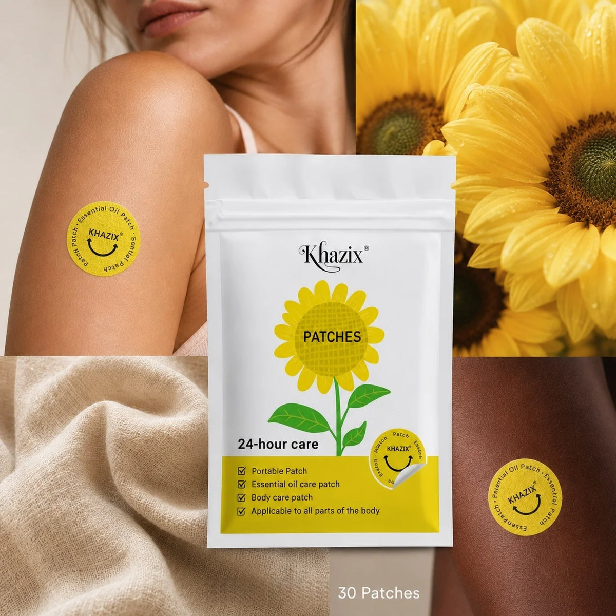 30Pcs Energy Patches Natural Ingredients Vegan Friendly Daily Energy Boost Patch Portable Body Stickers for Work Travel Sports Quake