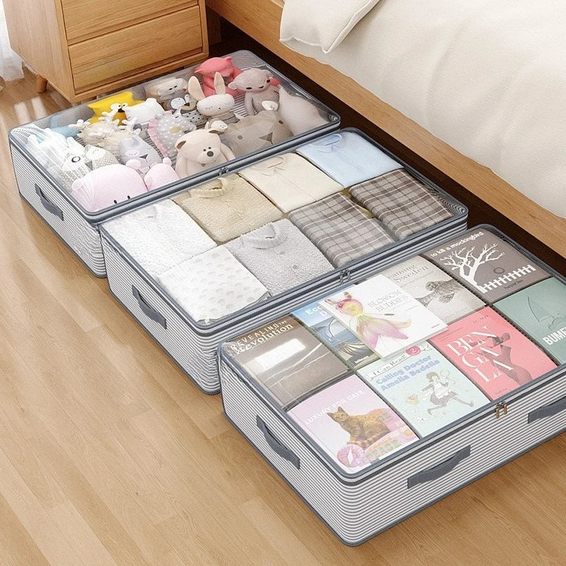 Multifunctional Bed Bottom Storage Bag Large Capacity Foldable Clothing Quilts Portable Storage Container Dust Cleaning Bedroom Quake