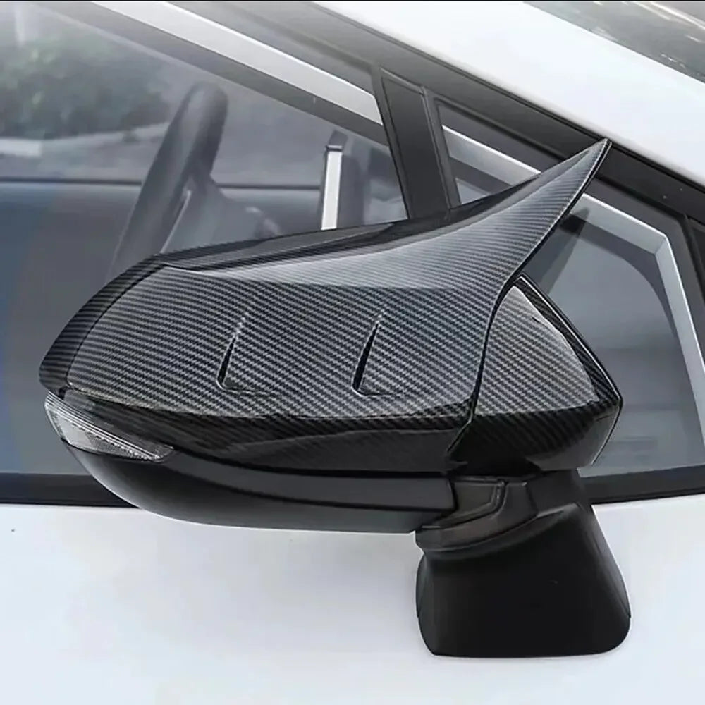 For Toyota Corolla 2019-2023 Car Rearview Side Mirror Cover Horn Wing Cap Exterior Door Rear View Case Trim Shell Housing Add on Quake