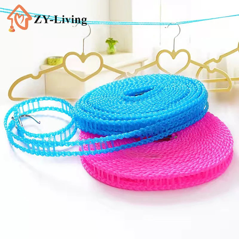 5/10Meters Portable Clothesline for Outdoor Indoor Home Travel Air Drying Rack for Clothes , Windproof Quake